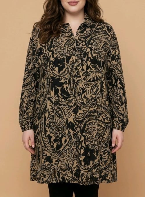 camicia mini abito curvy fantasia paisley 