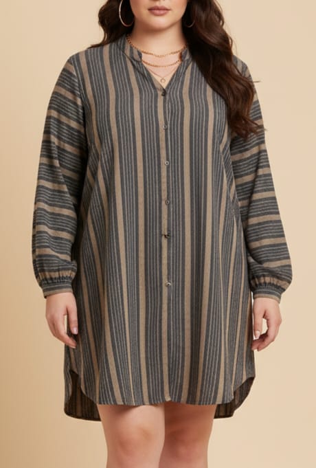  camicione curvy a righe