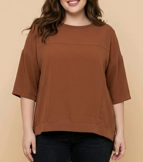 casacca fluida curvy marrone