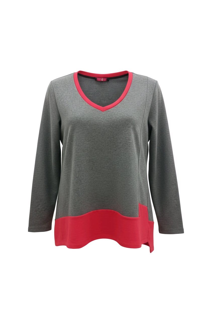 felpa morbida grigio rossa