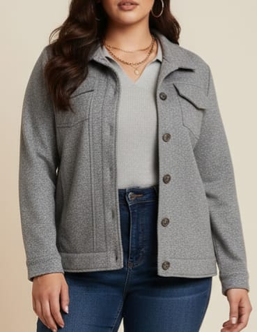 giacchetto curvy tessuto effetto lana