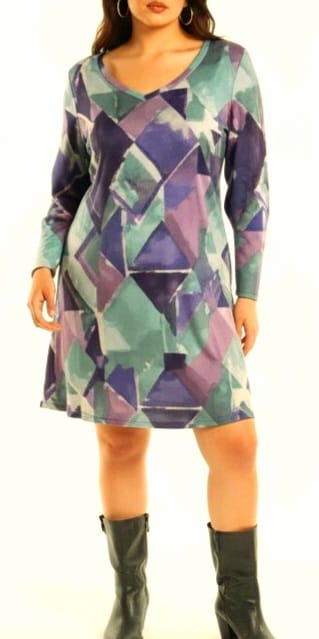 mini abito comodo in maglina calda