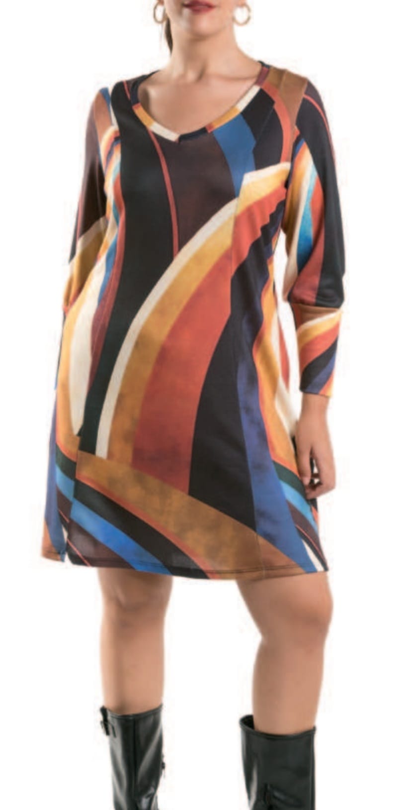 mini abito curvy in maglina